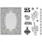 Couture Creations Stamp and Emboss Set Joyful for A2 Cards | Highland Christmas Collection