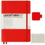 Leuchtturm1917 Red Medium Notebook & Pen Loop Bundle | Squared