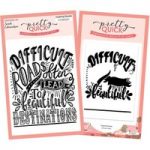 Pretty Quick Inspiring Quotes Difficult Roads A6 Stamp & Embossing Folder Bundle