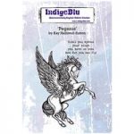 IndigoBlu A6 Red Rubber Stamp Pegasus by Kay Halliwell-Sutton