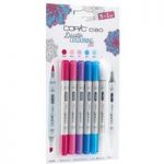 Copic Ciao 5 + 1 Marker Pen Set with Blender Doodle Colouring Set | Set of 6