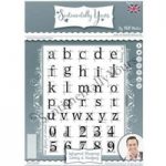 Phill Martin Sentimentally Yours A5 Stamp Set Letters & Numbers Set of 36 | Industrial Blueprint