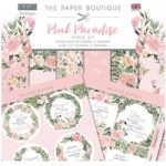 Paper Boutique 8in x 8in Paper Kit Paper Pad & Die Cut Toppers 44 Sheets | Pink Paradise