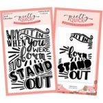 Pretty Quick Inspiring Quotes Born to Stand Out A6 Stamp & Embossing Folder Bundle