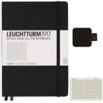 Leuchtturm1917 Black Medium Notebook & Pen Loop Bundle | Squared