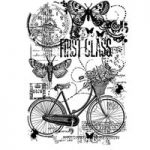 Woodware Clear Singles – Bicycle Collage Stamp