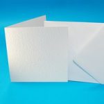 Craft UK 150sq Card Blanks & Envelopes White Hammered | 50 pack