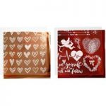 Creativ Deco Foil and Transfer Sheet Hearts & Love Rose Gold/Red | 4 Sheets