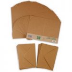 Craft UK 5inx7in Card Blanks & Envelopes Kraft | 50 pack