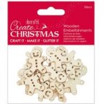 Docrafts Create Christmas Wooden Embellishment Gingerbread Men | Pack of 20