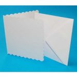 Craft UK 6in x 6in Card Blanks & Envelopes White Scalloped Edge | 50 pack