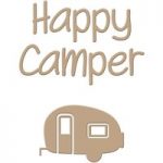 Spellbinders Glimmer Hot Foil Stamp Plates Happy Camper Caravan Sentiment | Set of 2