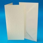 Craft UK DL Card Blanks & Envelopes Ivory Hammered | 50 pack