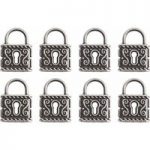 Craft Consortium Vintage Silver Lock Charms Set of 8 | Always & Forever