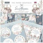 Paper Boutique 8in x 8in Paper Kit Paper Pad & Die Cut Toppers 68 Sheets | Secret Romance