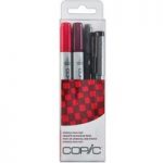 Copic Doodle Marker Pen Set Pack Red | Set of 4
