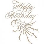 Spellbinders Glimmer Hot Foil Stamp Plate Copperplate Script Happy Birthday Sentiment