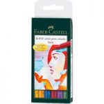 Faber Castell PITT Artist Pen Set Brush Tip Basic Colours | Box of 6