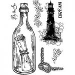 Woodware Polymer Stamp Message in a Bottle with Sentiments Clear Set of 7 | 10.5cm x 17.5cm