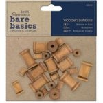 Papermania Bare Basics Wooden Bobbins (Pack of 22)