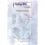 IndigoBlu A6 Red Rubber Stamp Meadow Flowers by Kay Halliwell-Sutton