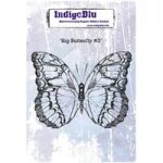 IndigoBlu A6 Red Rubber Stamp Big Butterfly #3