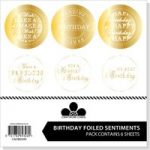 Craftwork Cards Foiled Sentiments Birthday Circles Gold/Silver | Pack of 6