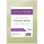 Crafter’s Companion A5 Centura Pearl Metallic Card Pack Precious Golds | 36 Sheets