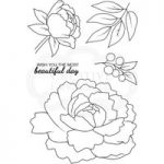 Woodware Clear Stamp Set Peony Bloom