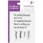 Crafter’s Companion Clear Acrylic Stamp Set I’m Smiling Because… | Set of 5