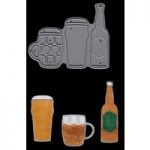 Joanna Sheen Signature Dies Beer Bottle and Glasses