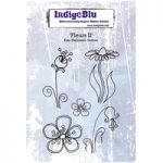 IndigoBlu A6 Red Rubber Stamp Fleurs II by Kay Halliwell-Sutton
