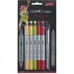 Copic Ciao 5 + 1 Marker Pen Set with a Copic Multiliner Manga #8 | Set of 6