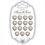 Craft Consortium Pearl & Diamante Hearts Charms Set of 15 | Always & Forever