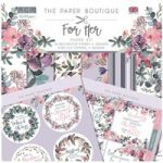 Paper Boutique 8in x 8in Paper Kit Paper Pad & Die Cut Toppers 44 Sheets | For Her