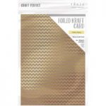 Craft Perfect by Tonic Studios A4 Foiled Kraft Card Golden Zigzag | 5 Sheets
