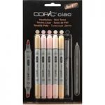 Copic Ciao 5 + 1 Marker Pen Set with a Copic Fineliner Skin Tones | Set of 6