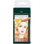 Faber Castell PITT Artist Pen Set Brush Tip Light Skin Tones | Box of 6