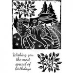 Woodware Clear Stamp Set Lino Cut Hare in the Fields