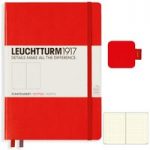 Leuchtturm1917 Red Medium Notebook & Pen Loop Bundle | Dotted