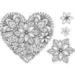 Creative Dies Die & Stamp Set Flower Heart Set of 9 | Mehndi Collection