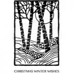 Woodware Polymer Stamp Clear Singles Lino Cut – Birch Trees