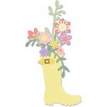 Sizzix Thinlits Die Set Rain Boot Planter Set of 17 by Olivia Rose