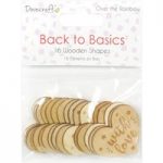 Dovecraft Wooden Shapes Hearts Back to Basics Over The Rainbow | Pack of 16