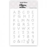 Sticker Kitten Alpaca Wishes Stamp Set Stitched Alphabet | Set of 41