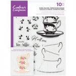 Crafter’s Companion A5 Layering Stamp Set Floral Tea Cups | Set of 10