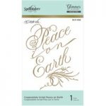 Spellbinders Hot Foil Plate Copperplate Script Peace on Earth | Holiday Collection