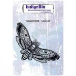 IndigoBlu A6 Red Rubber Stamp Giant Moth Clarice by Kay Halliwell-Sutton