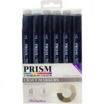 Hunkydory Prism Craft Marker Pen Set 14 Warm Greys | Set of 6