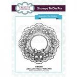 Sue Wilson Pre Cut Stamp Amelia’s Holly Wreath